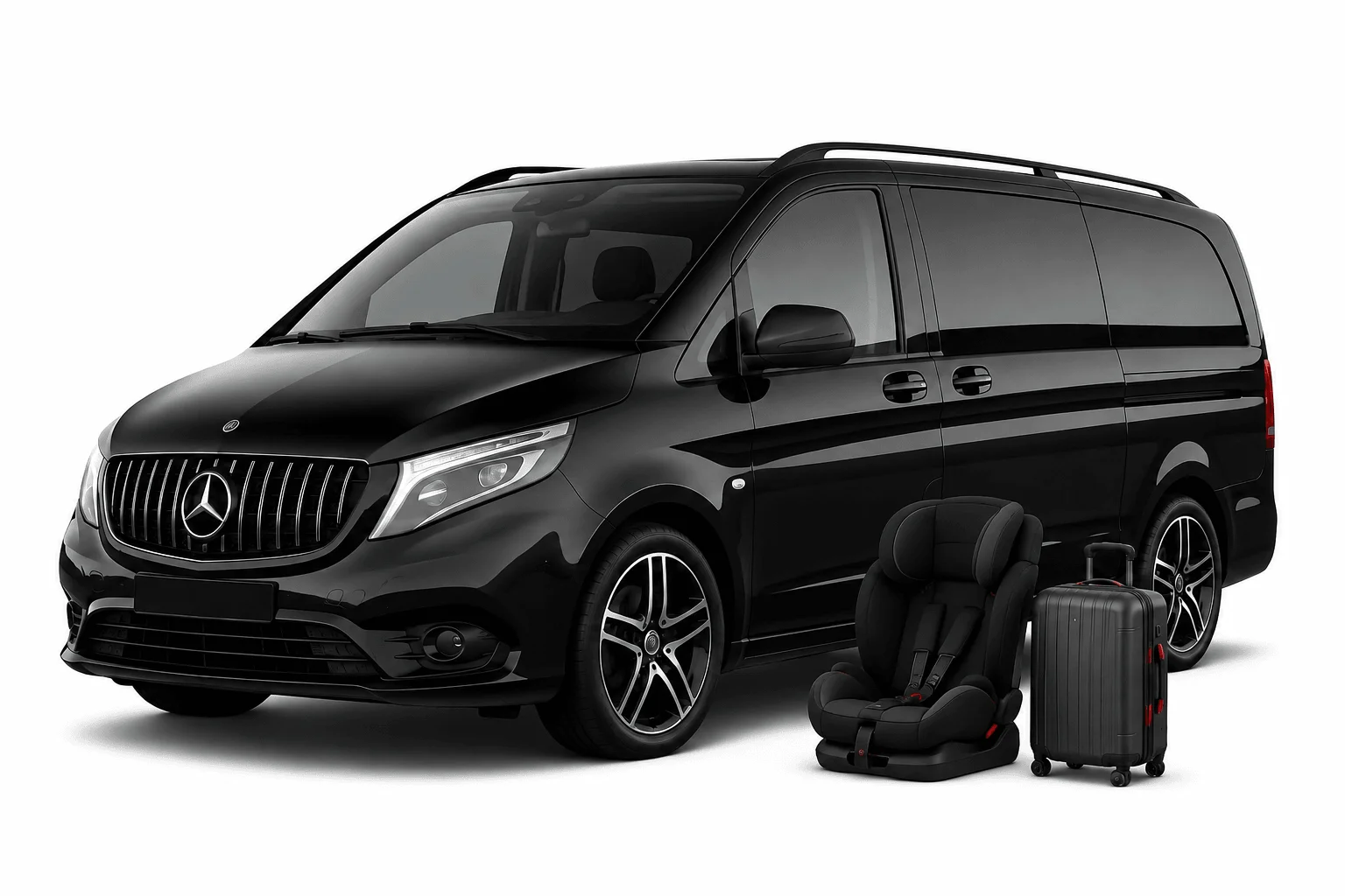 Mercedes Vito, çocuk koltuğu ve valiz